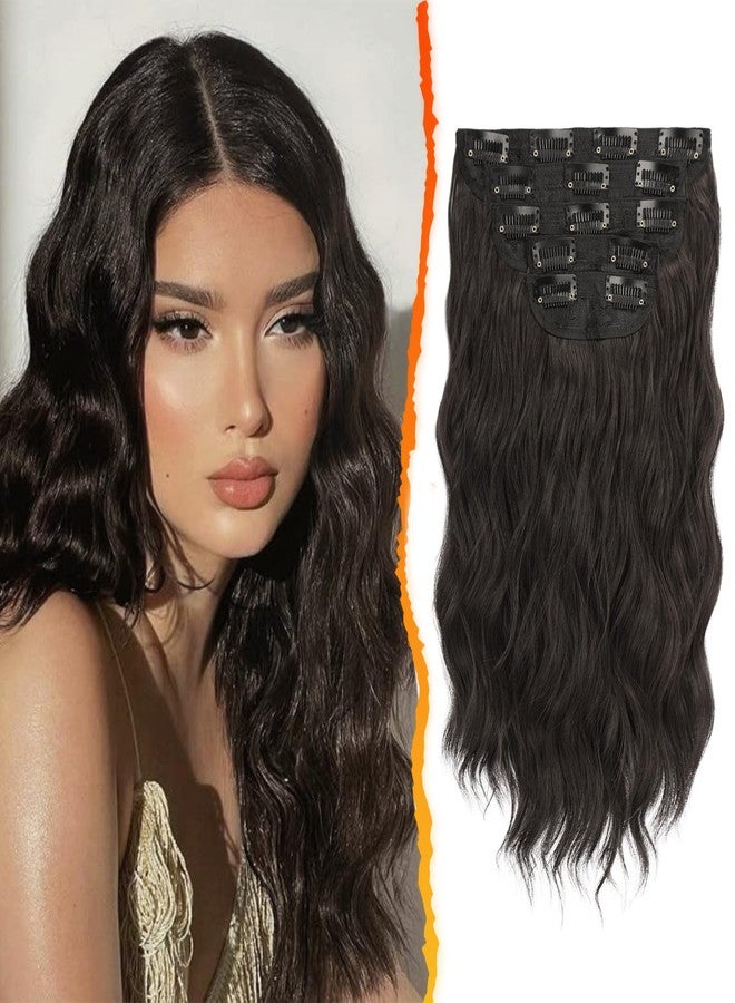 بارسدار وصلات شعر بارسدار مموجة باللونين الأسود والبني - وصلات شعر قصيرة مموجة بطول 14 بوصة للنساء - 5 قطع من الشعر الصناعي الكثيف والناعم والكثيف، سهل الارتداء، باللونين الأسود والبني، مناسب للاستخدام اليومي والحفلات - Image 1